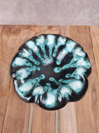 Cendrier vintage signé Vallauris – émaillé turquoise et noir 🖤💦