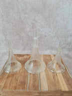 Centre de table ancien Epergne à 3 cornets en verre pressé & métal argenté 🌿💐