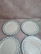 Lot de 12 assiettes plates anciennes Salins “petit Trianon” terre de fer bleu 💙