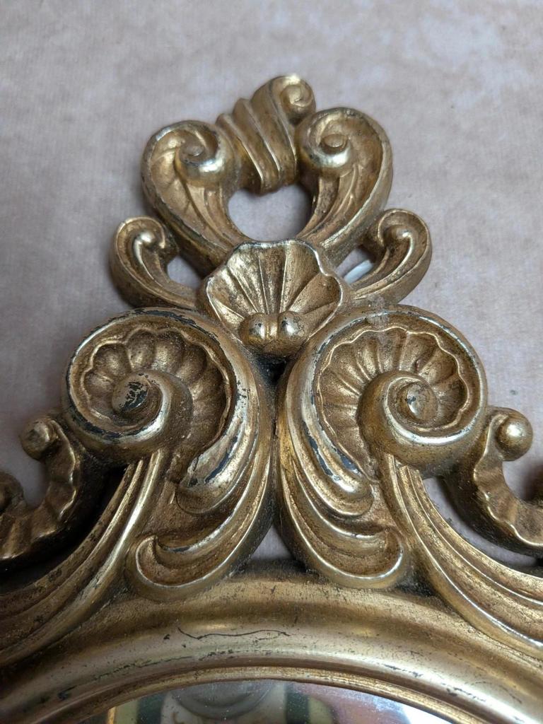 Miroir mural vintage style baroque rocaille doré