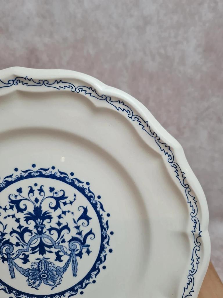 Assiette plate Gien modèle Rouen bleu – décor classique 💙