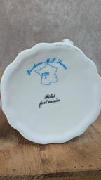 Charmant duo de bougeoirs anciens en porcelaine – Filet doré fait main