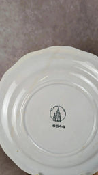 Charmant lot de 5 assiettes plates anciennes L’amandinoise – modèle Auvergne