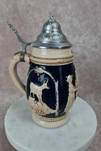 Chope à bière vintage Nick - werke 🇩🇪 Bad Hönningen – Grès & étain – 0,5l