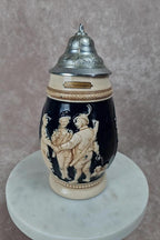 Chope à bière vintage Nick - werke 🇩🇪 Bad Hönningen – Grès & étain – 0,5l