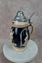 Chope à bière vintage Nick - werke 🇩🇪 Bad Hönningen – Grès & étain – 0,5l