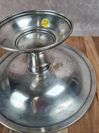 🩶 Compotier vintage en métal argenté à frise ciselée 🩶