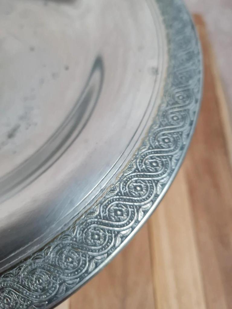 🩶 Compotier vintage en métal argenté à frise ciselée 🩶