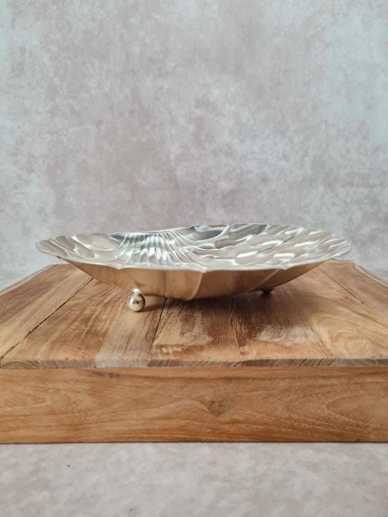 Coquille décorative design allemand Bmf – métal argenté années 60