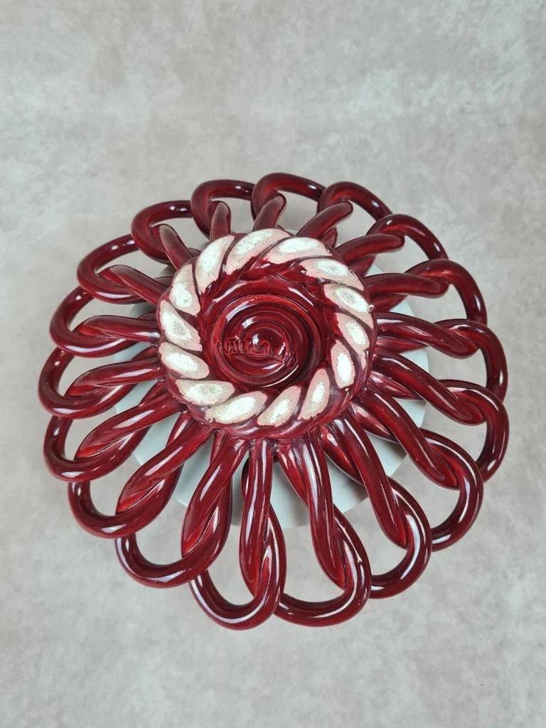 Coupe à fruits vintage en céramique signée Vallauris A.m. années 50/60