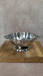 Coupe ancienne en métal argenté à anses – style baroque chic