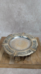 Coupe / plat sur pied Art Déco en métal argenté – 1930