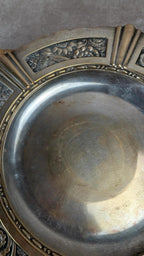 Coupe / plat sur pied Art Déco en métal argenté – 1930