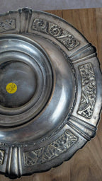 Coupe / plat sur pied Art Déco en métal argenté – 1930
