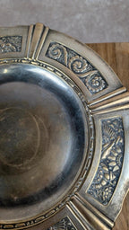 Coupe / plat sur pied Art Déco en métal argenté – 1930