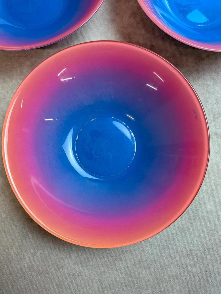 Lot de 7 coupelles Luminarc colorées vintage