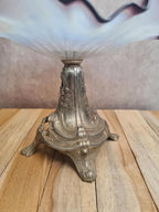 Coupe ancienne Art nouveau en métal argenté et verre opalin violine 🌿