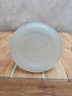 Vase ancien en verre givré décor iris peint main en relief signé Hr 🌿