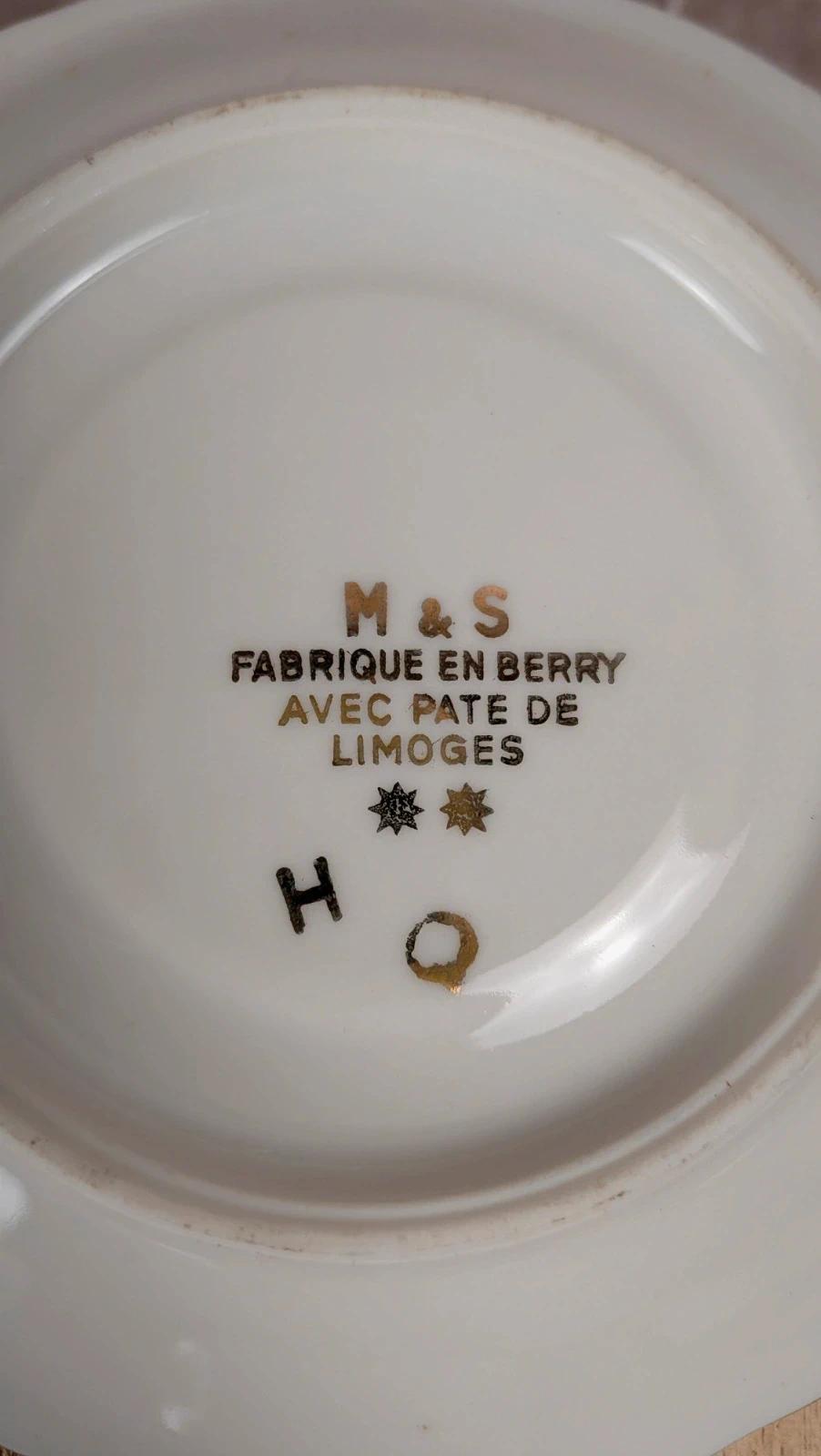 Lot de 6 tasses Gien Yokohama & 6 soucoupes M&s – porcelaine française