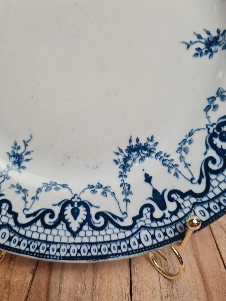 Assiette plate ancienne Creil & Montereau “guirlandes” décor bleu 💙