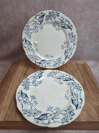 Lot de 2 assiettes terre de fer Longchamp modèle Lila Art nouveau 22 cm