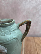 Vase Art nouveau Schäfer & Vater Jugendstil biscuit vert vers 1900