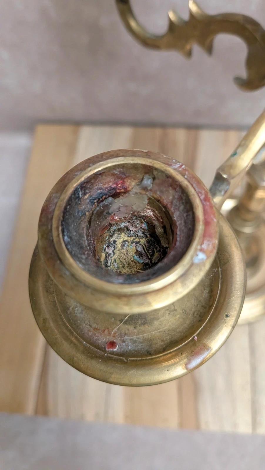 Chandelier ancien en laiton 5 branches