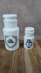 Lot de 2 pots en verre opalin Made in Italy