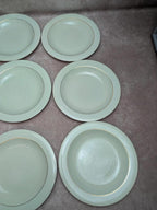 Lot de 12 assiettes creuses Opaceline Salins liseré doré vintage