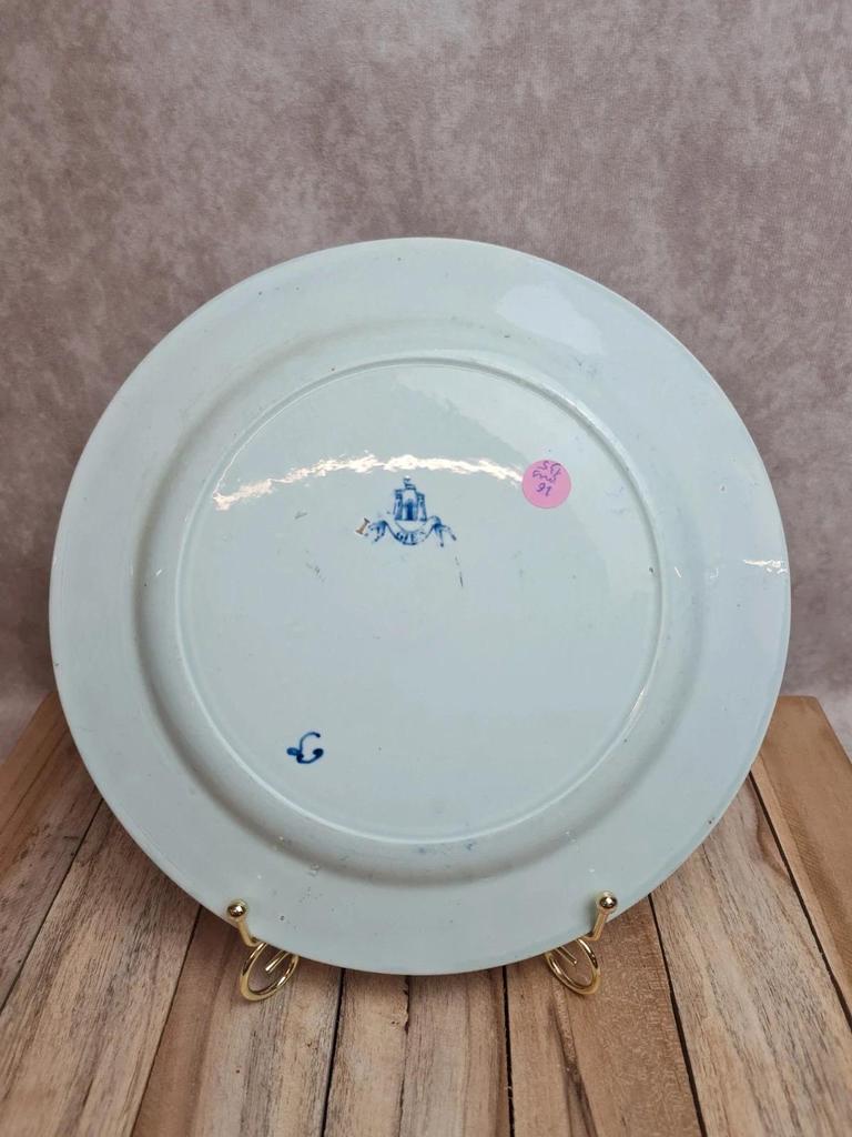 Assiette ancienne Gien Xixe – décor Corne d’abondance peint main 🎨🍃