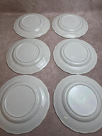 Lot de 6 assiettes plates décor Toile de Jouy bleu – Style Lunéville / campagne romantique