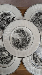 6 assiettes à dessert – Fables de La Fontaine Digoin Sarreguemines