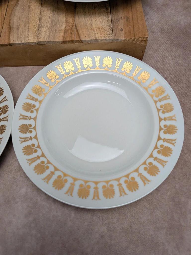 4 assiettes creuses Limoges dorure