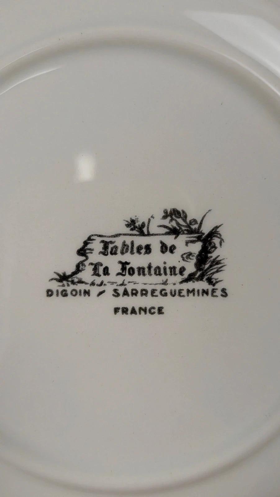 Assiette Sarreguemines Fables de La Fontaine, Le Chien