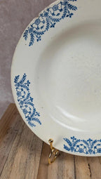 Assiette creuse ancienne en terre de fer Digoin Sarreguemines modèle Jacques – décor bleu