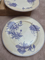 Lot de 6 assiettes plates terre de fer Sarreguemines Feria décor violet ancien