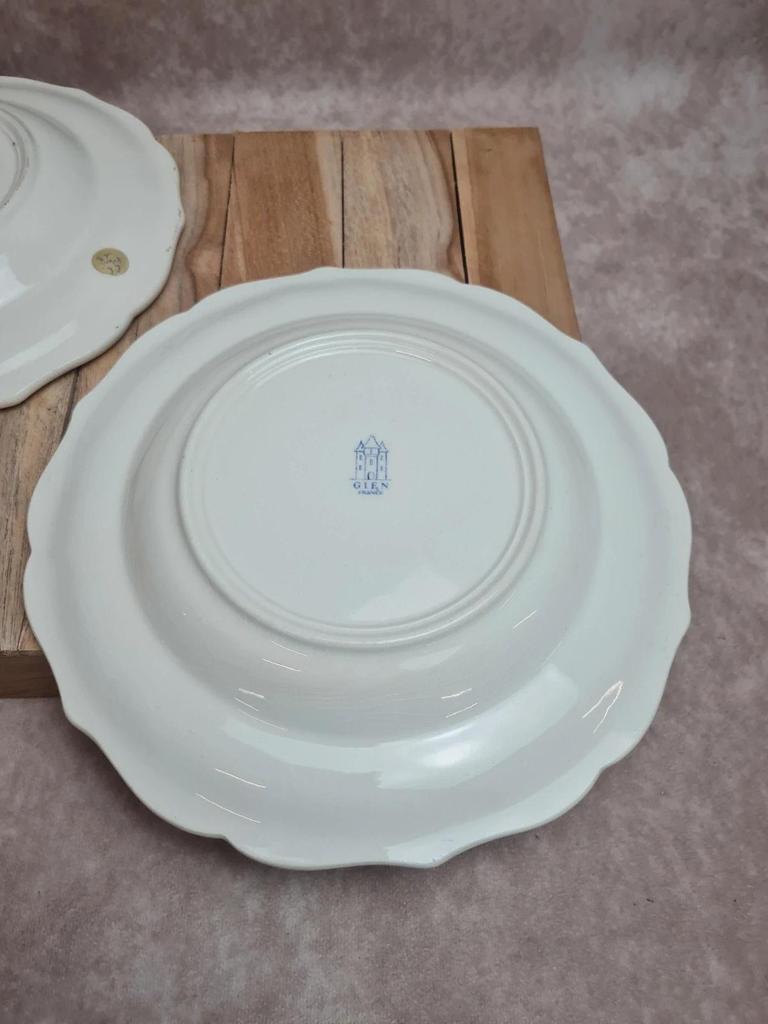 Paire d’assiettes Gien modèle Rouen bleu – décor classique 💙