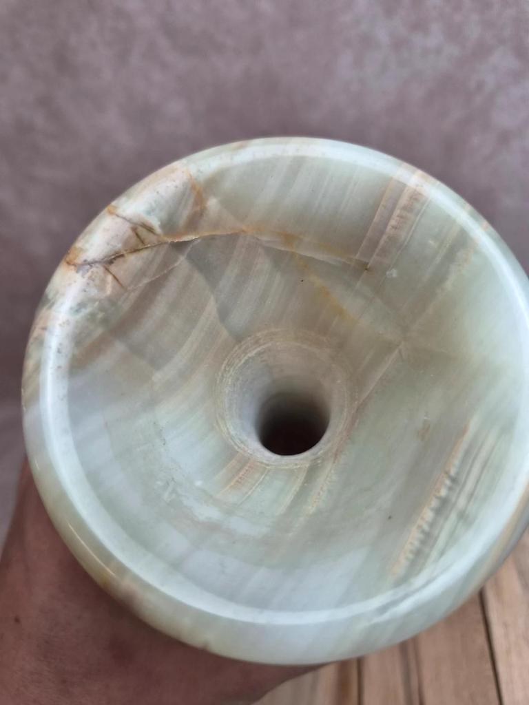 Vase vintage en onyx naturel – 23 cm
