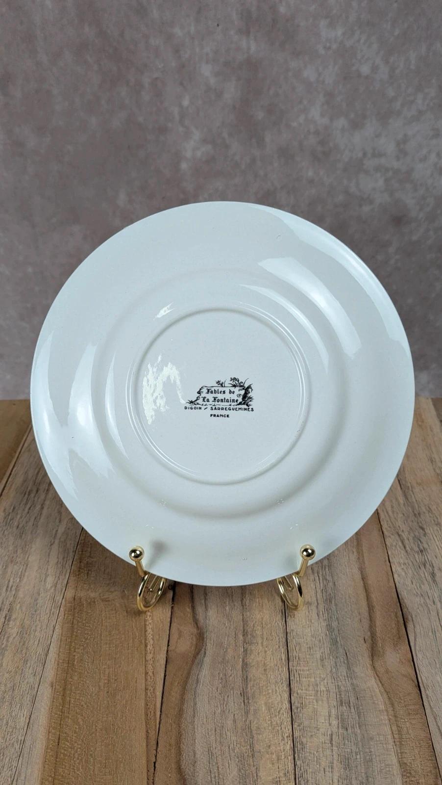 Assiette Sarreguemines Fables de La Fontaine, La Cigale