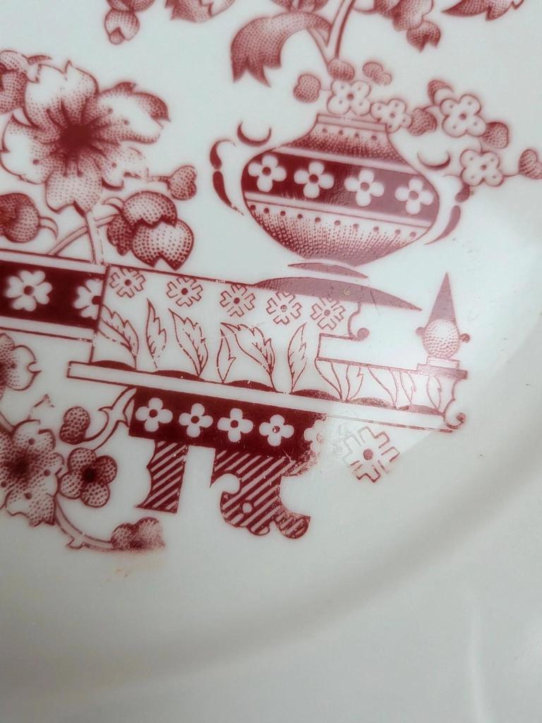 Lot de 12 assiettes plates Seltmann Weiden Bavaria Theresia rouge