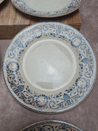 Lot de 9 assiettes dessert anciennes Creil Montereau Marie Louise Terre de Fer bleu