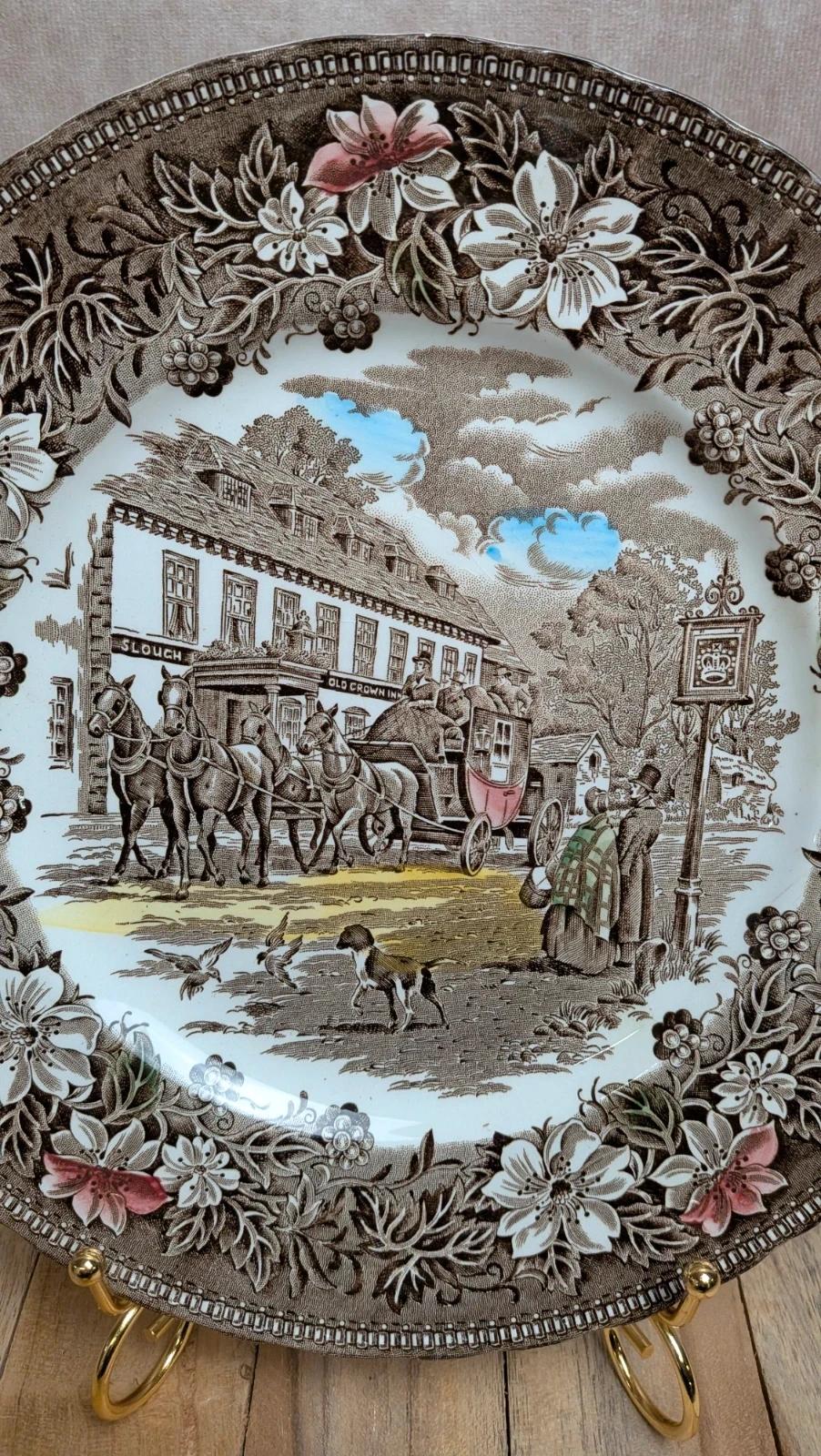 Assiette anglaise Royal Tudor Ware – Coaching Taverns 1828