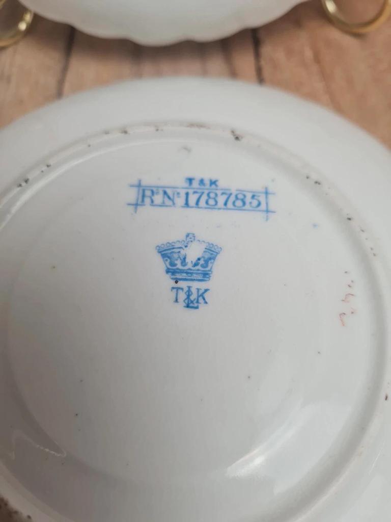 Lot de 2 coupelles anglaises T&k 🇬🇧 décor bleu – Registered Number 178785