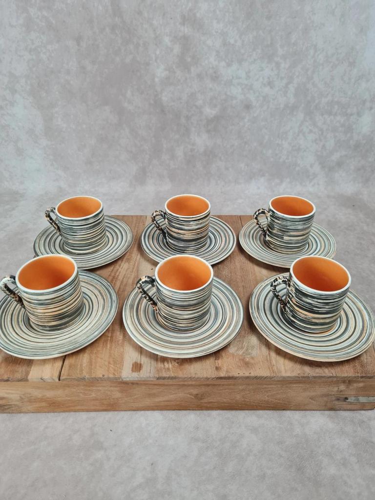 Lot de 6 tasses & sous-tasses Salins – modèle Bessans – vintage 🇫🇷