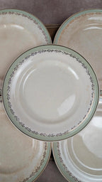 Lot de 6 assiettes plates vintage Saintonge – demi-porcelaine