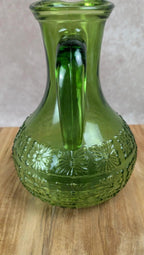 Service à orangeade/citronnade vintage carafe 6 verres verts Italie