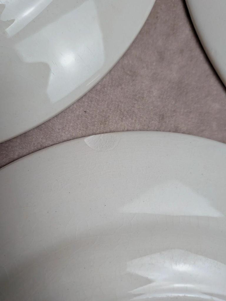 Lot de 3 assiettes à dessert Terre de fer Digoin Sarreguemines Valentin peintes à la main