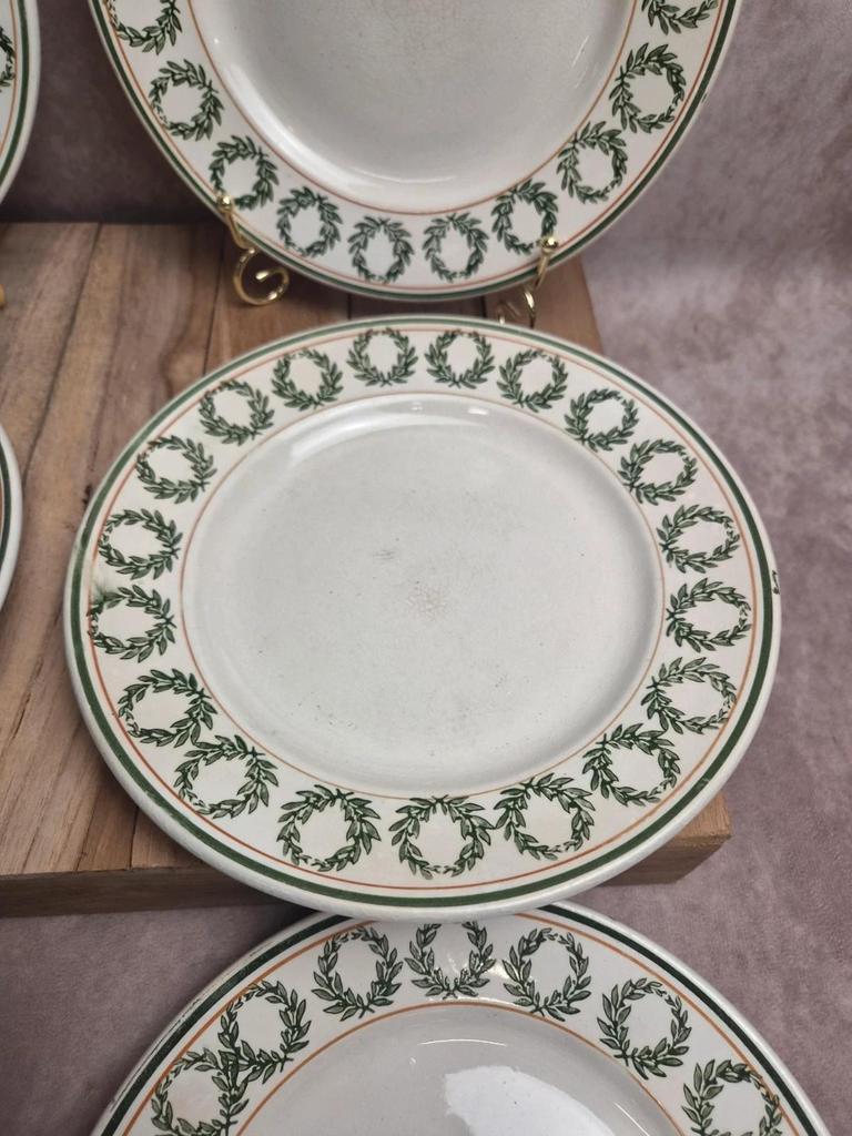 Lot de 8 assiettes à dessert Saint-amand Hamage modèle Marceau – faïence ancienne