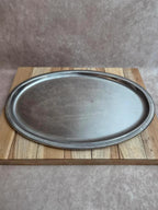 Plat apéritif compartimenté en verre sur plateau métal argenté vintage