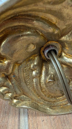 Lampe ancienne Modèle Déposé en bronze & tulipe en verre dépoli